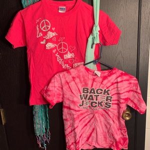 Pink graphic tees